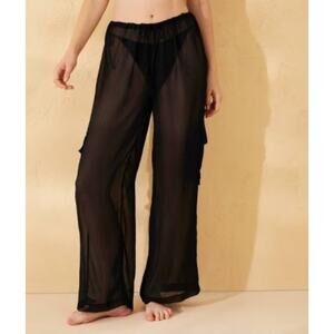 #127 MSRP $25 NWT WILD FABLE SHEER MESH WIDE-LEG CARGO PANTS ♡ SIZE LARGE ♡